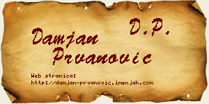 Damjan Prvanović vizit kartica